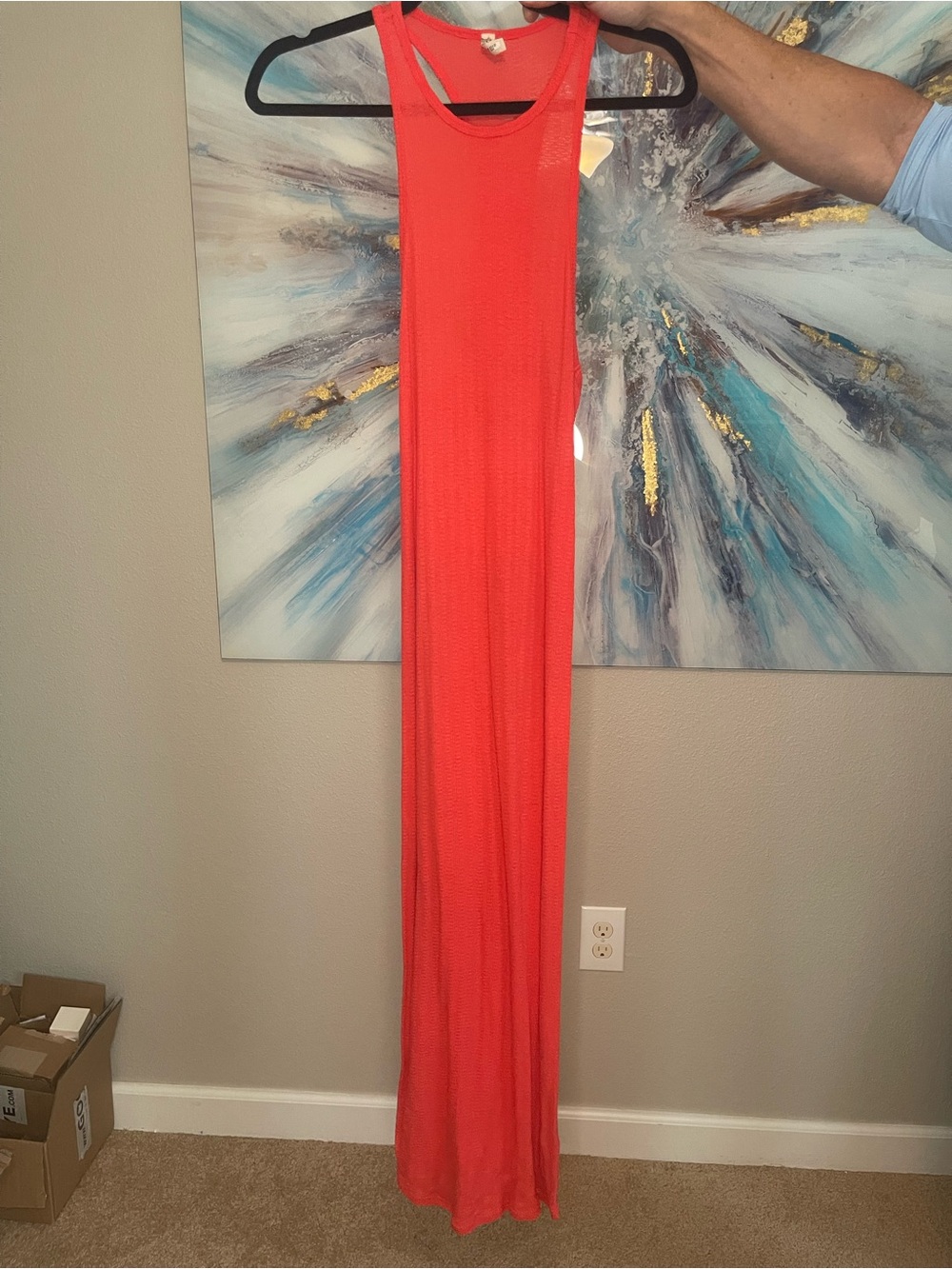 Free People beach Coral Ribbed dress